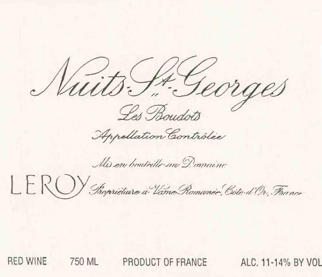 Nuits St Georges Les Boudots Bottle