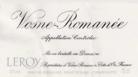 Vosne Romanee Bottle