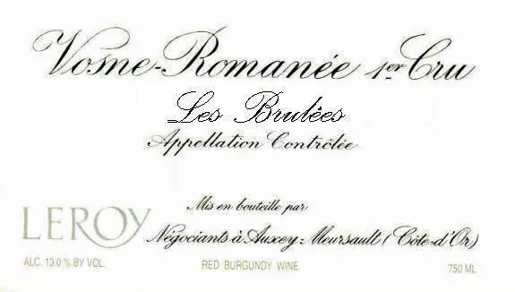 Vosne-Romanee Les Brulees Premier Cru Bottle