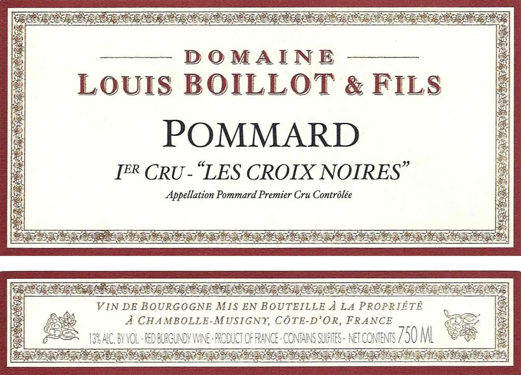Pommard Les Croix Noires Premier Cru Bottle