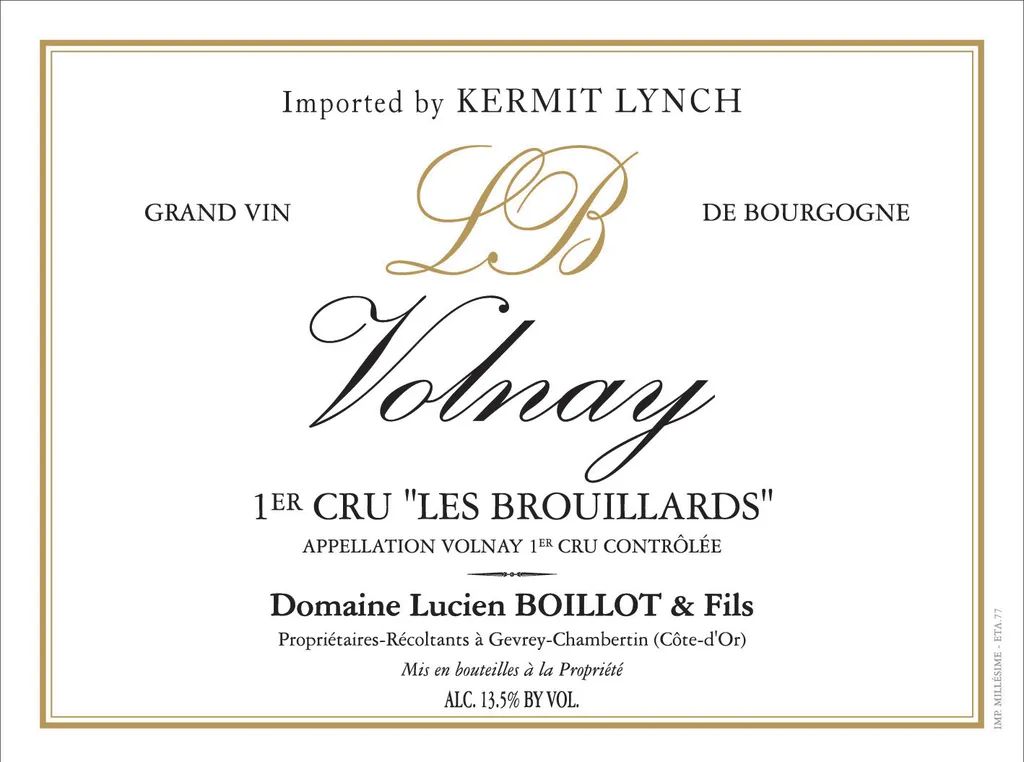 Volnay Les Brouillards Premier Cru Bottle