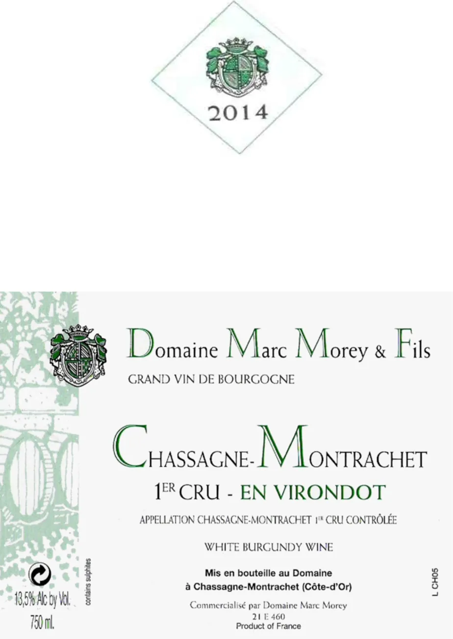 Chassagne-Montrachet En Virondot Premier Cru Bottle