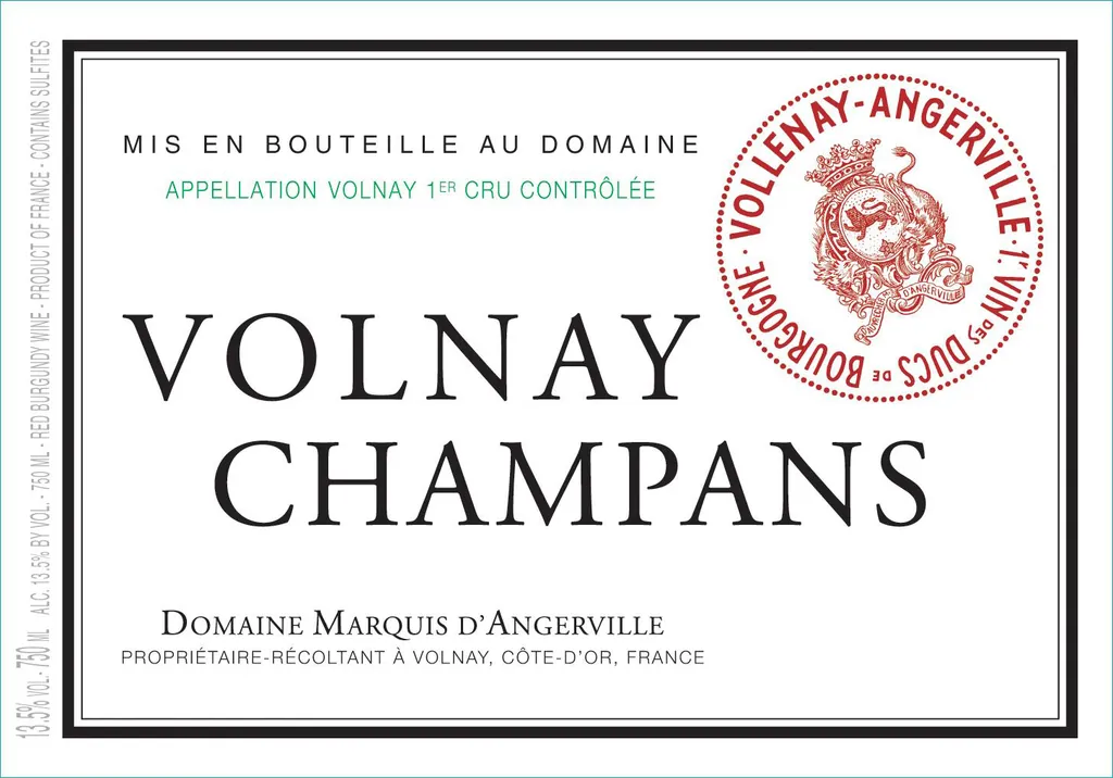 Volnay Champans Premier Cru Bottle