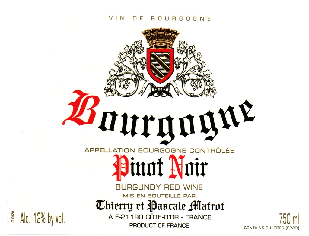 Bourgogne Pinot Noir Bottle