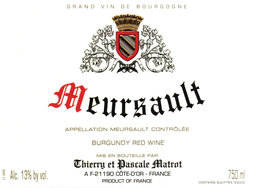 Meursault Rouge Bottle