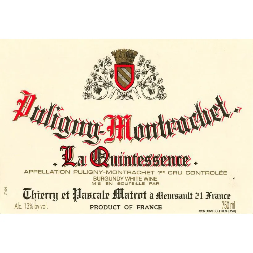 Puligny Montrachet La Quintessence Bottle
