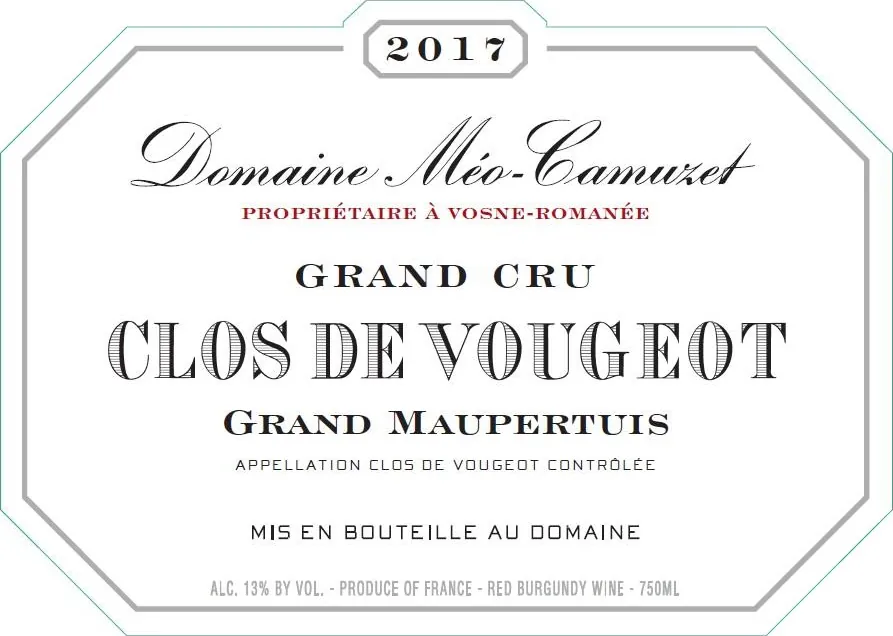 Clos de Vougeot Grand Cru Maupertuis Bottle