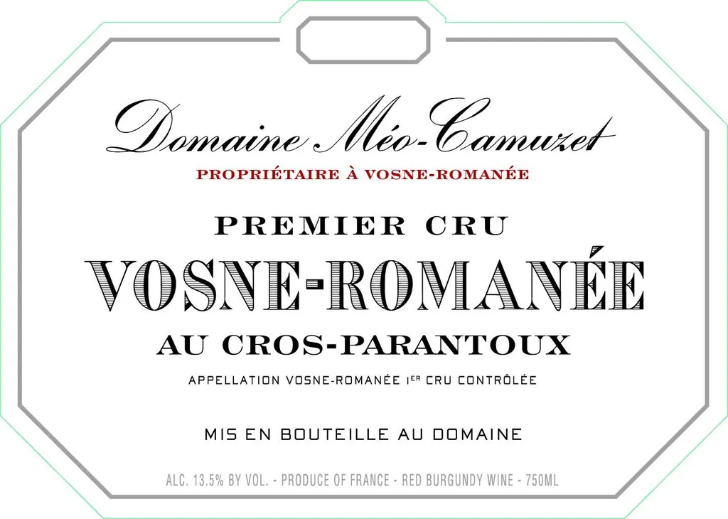 Vosne-Romanee Au Cros Parantoux Premier Cru Bottle