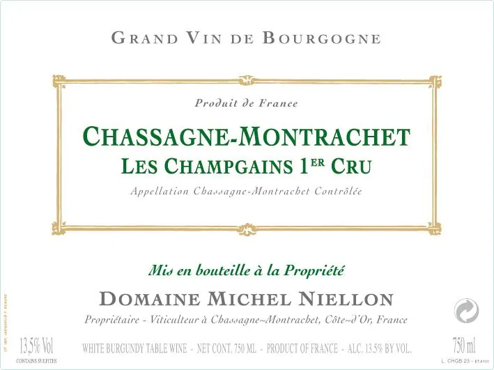 Chassagne-Montrachet Les Champgains Premier Cru Bottle