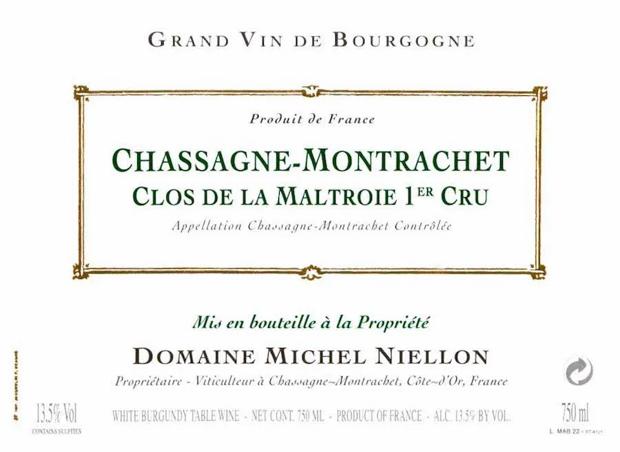 Chassagne-Montrachet Premier Cru Clos de la Maltroie Bottle