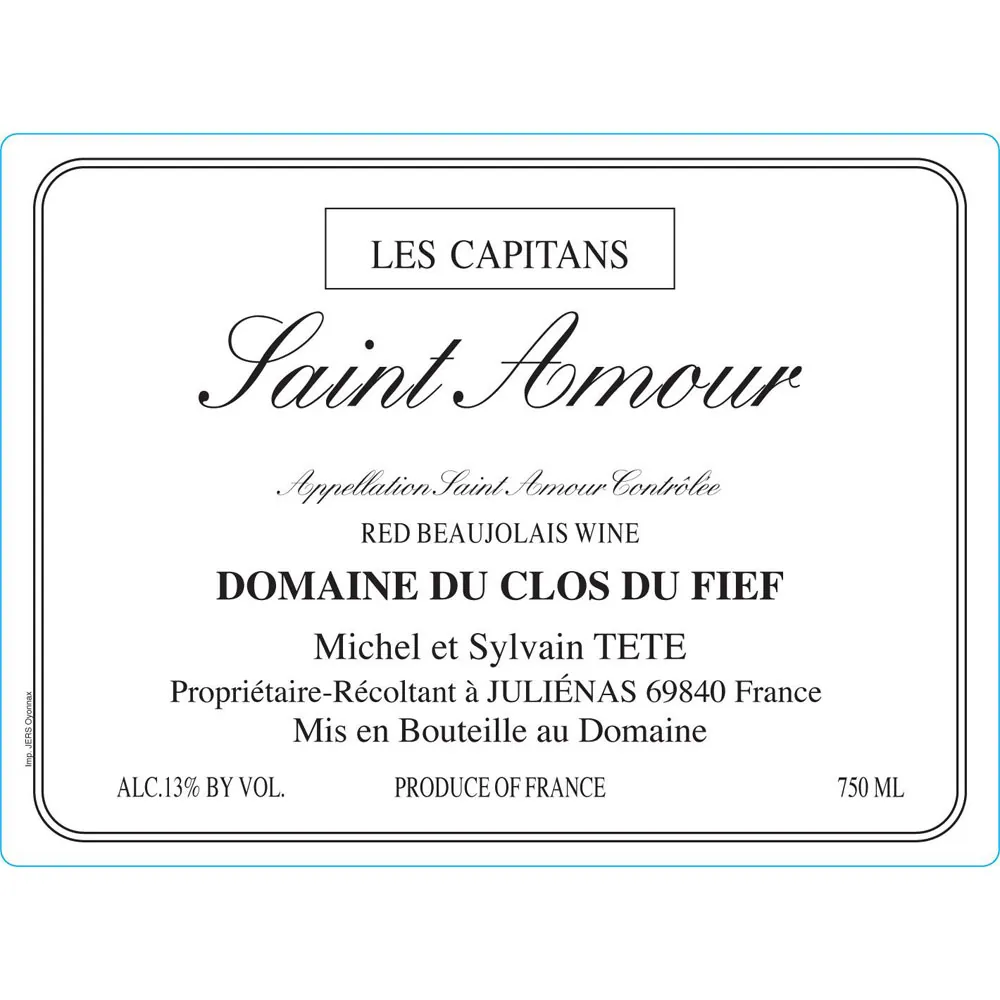 Saint Amour Les Capitans Bottle