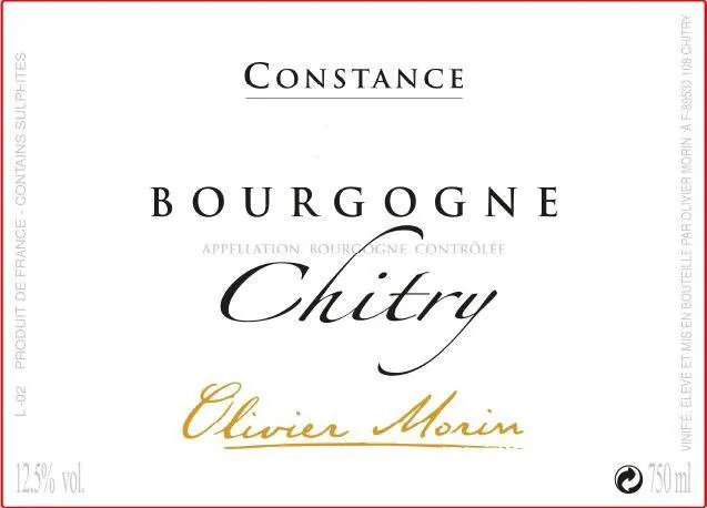Bourgogne Chitry Blanc Constance Bottle