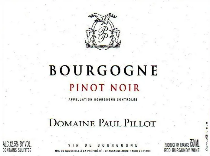 Bourgogne Pinot Noir Bottle