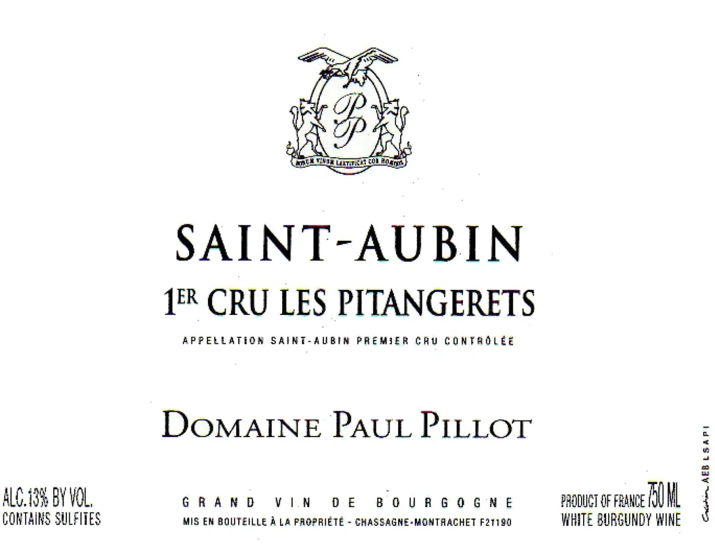 Saint-Aubin Les Pitangerets Premier Cru Bottle