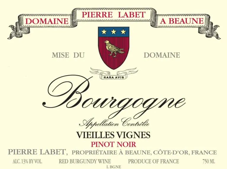 Bourgogne Pinot Noir Vieilles Vignes Bottle