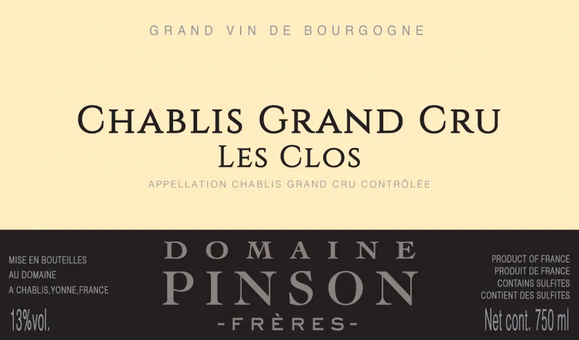 Chablis Les Clos Grand Cru Bottle