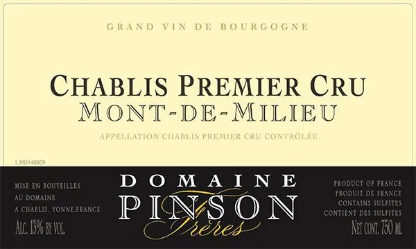 Chablis Mont de Milieu Premier Cru Bottle