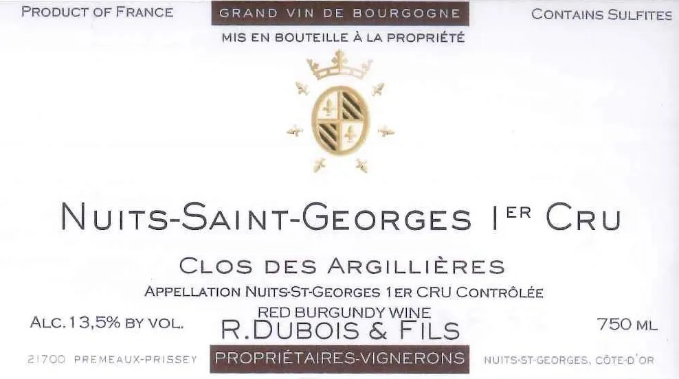 Nuits-St-Georges Clos des Argillieres Premier Cru Bottle