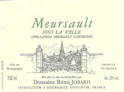 Meursault Sous la Velle Bottle