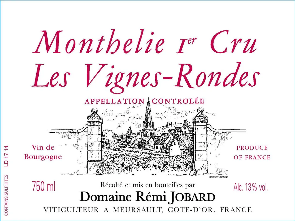 Monthelie Vignes Rondes Premier Cru Bottle