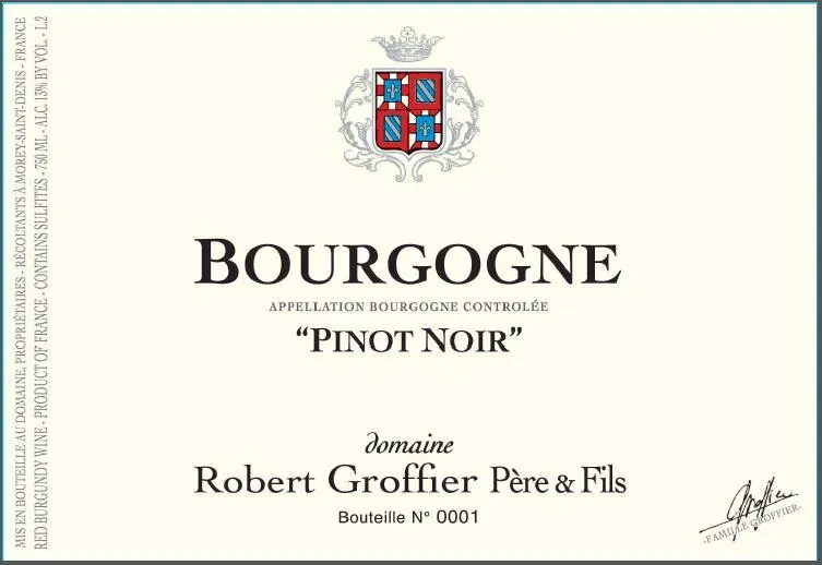 Bourgogne Pinot Noir Bottle