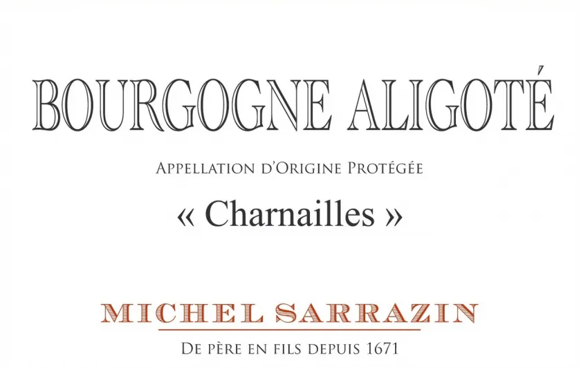 Bourgogne Aligote Charnailles Bottle