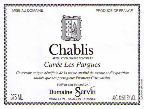 Chablis Les Pargues Bottle