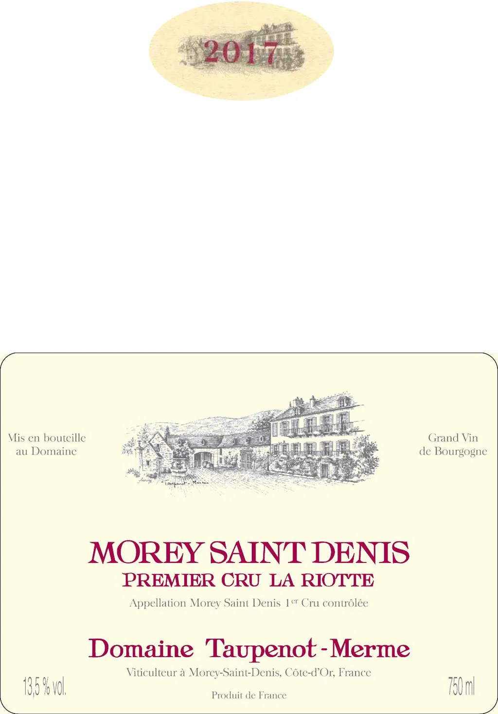 Morey Saint Denis La Riotte Premier Cru Bottle