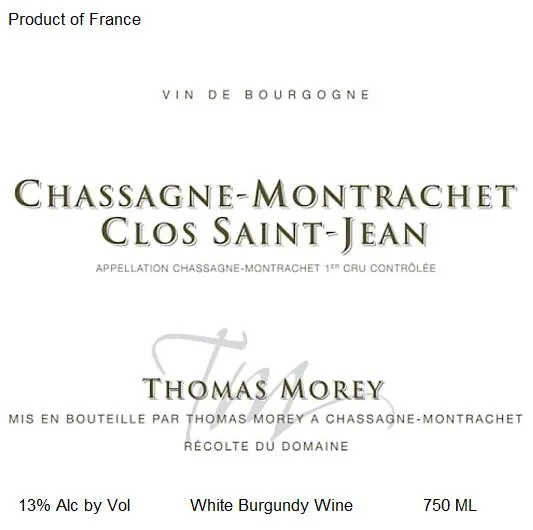 Chassagne-Montrachet Clos St. Jean Premier Cru Rouge Bottle