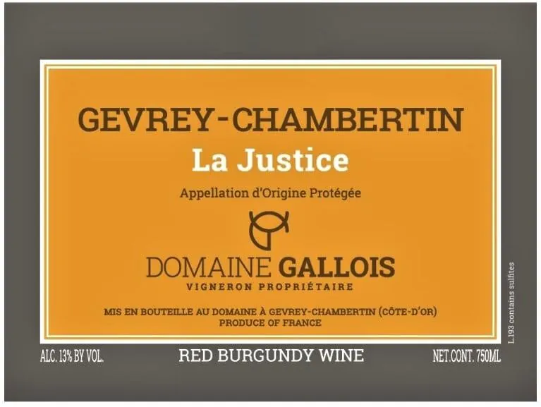 Gevrey-Chambertin En Justice Bottle