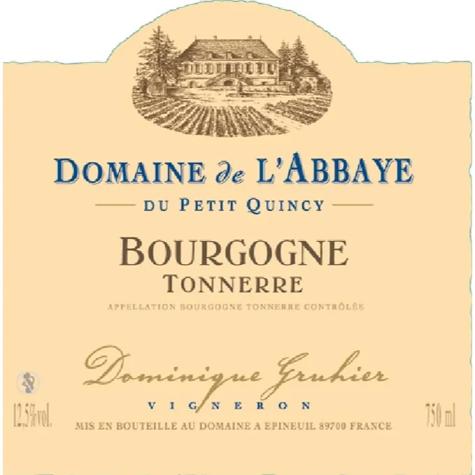 Domaine de L'Abbaye Bourgogne Tonnerre Bottle