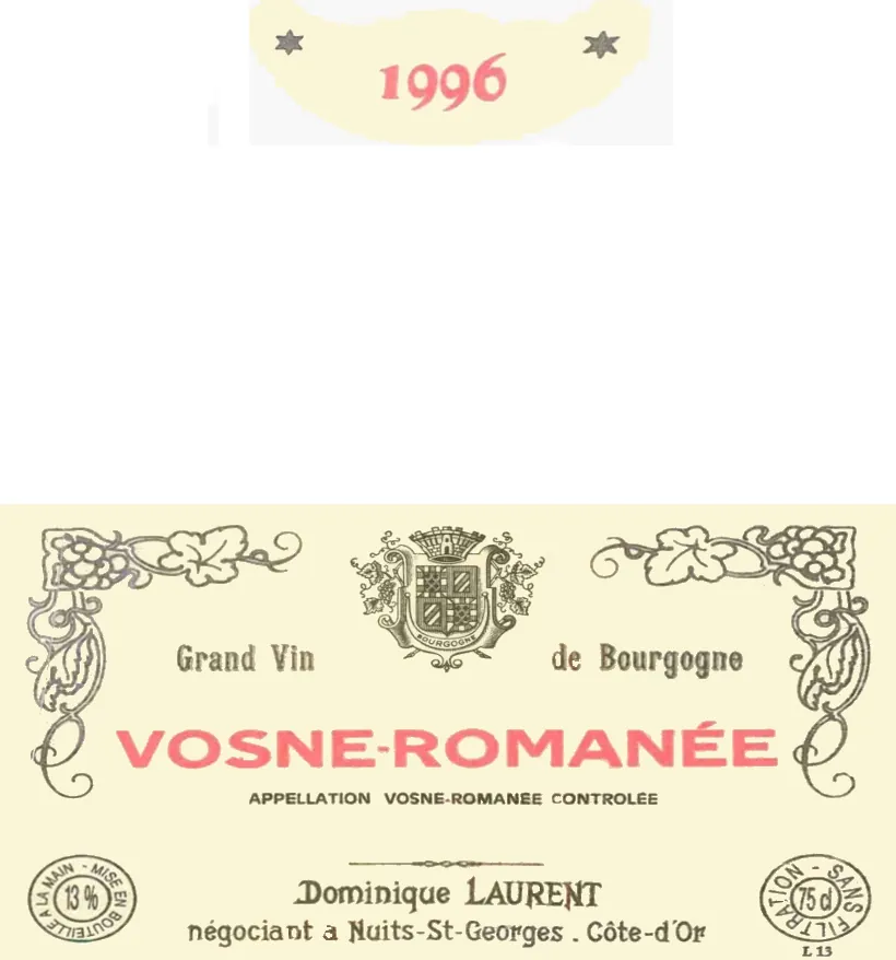 Vosne-Romanee Bottle