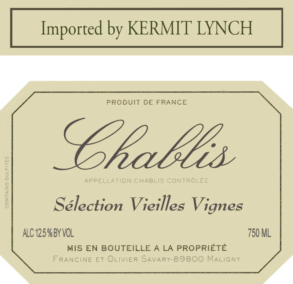 Famille Savary Chablis Vieilles Vignes Bottle