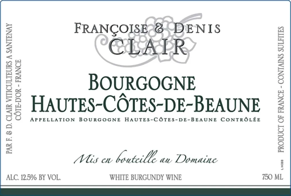 Bourgogne Blanc Hautes Cotes de Beaune Bottle