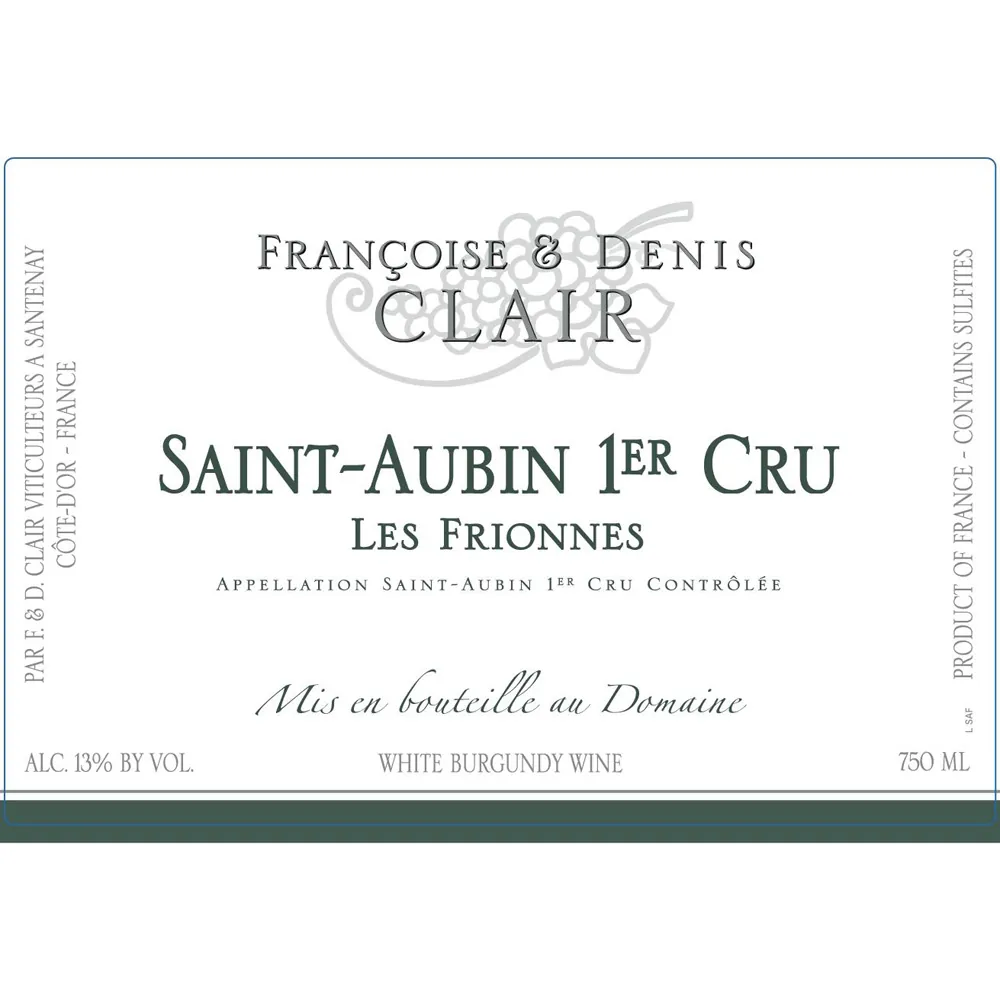 Saint Aubin Premier Cru les Frionnes Bottle