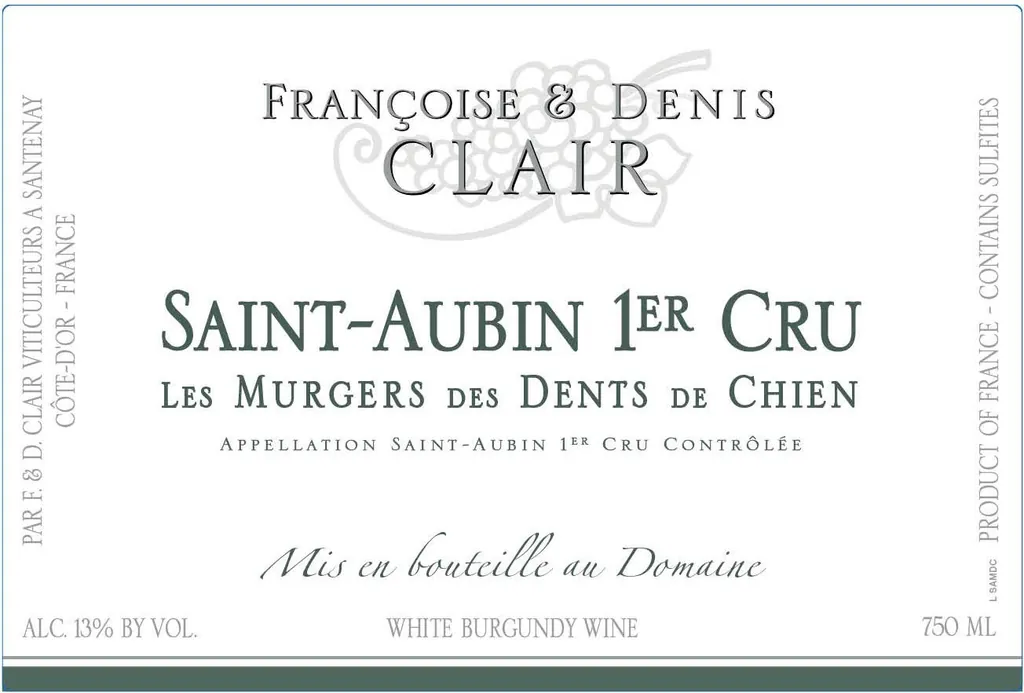 Saint-Aubin Les Murgers Des Dents De Chien Premier Cru Bottle
