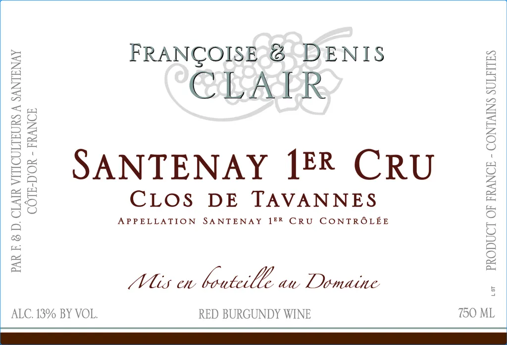 Santenay Clos de Tavannes Premier Cru Bottle