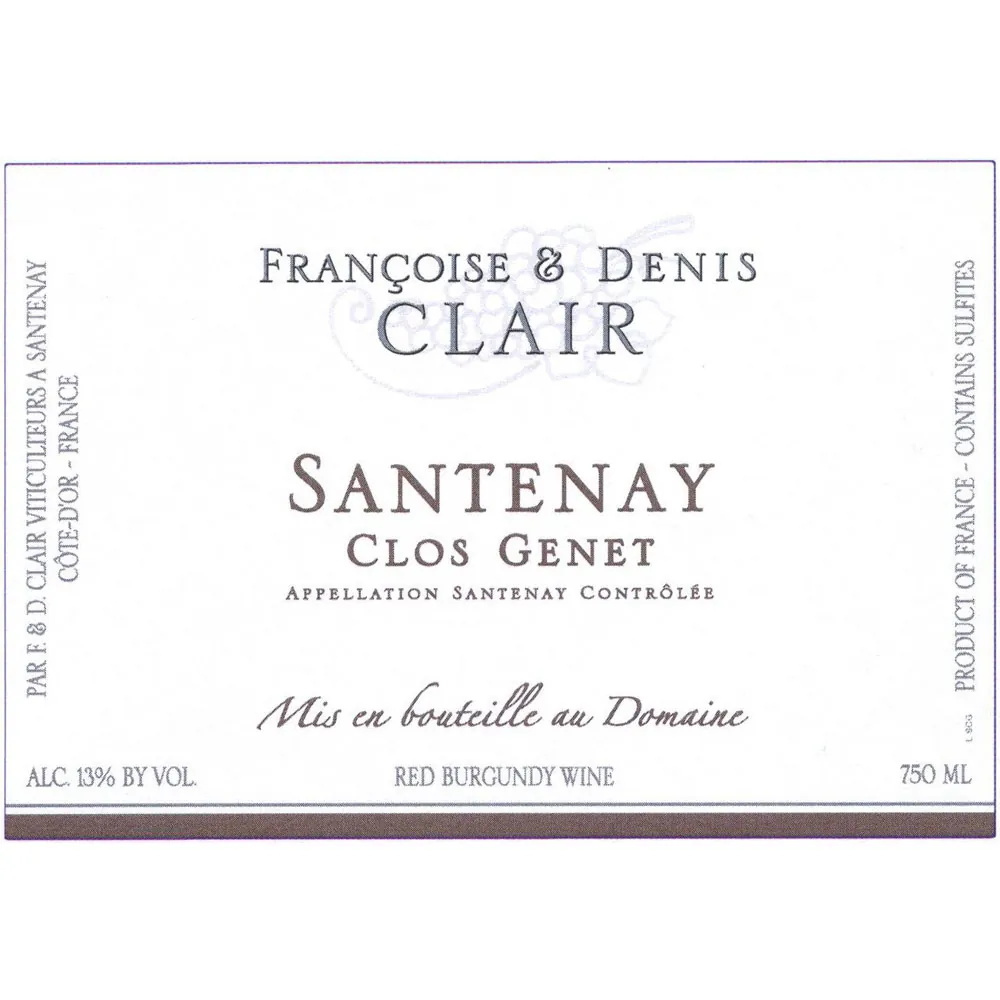 Santenay Clos Genet Bottle