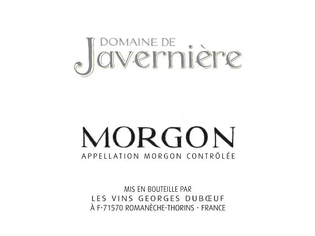 Morgon Domaine de Javerniere Bottle