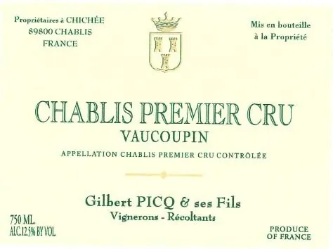 Chablis Vaucoupin Premier Cru Bottle