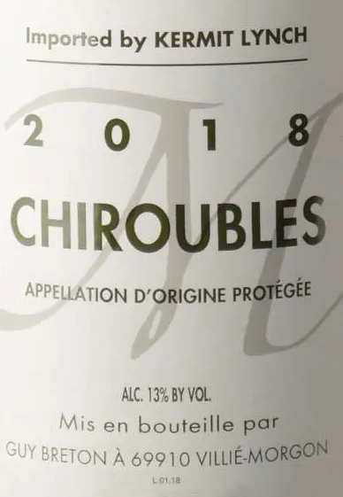 Chiroubles Bottle