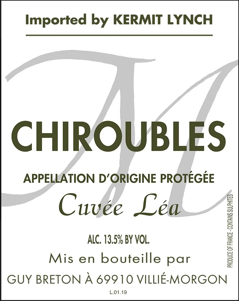 Chiroubles Cuvee Lea Bottle