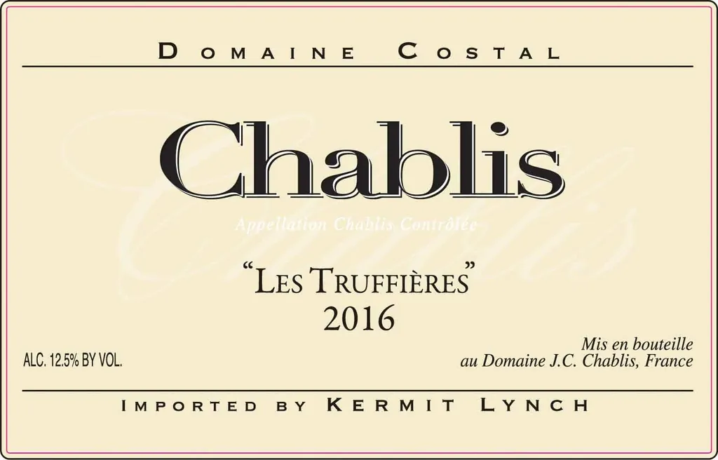 Chablis Les Truffieres Bottle