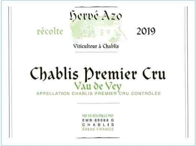 Chablis Vau de Vey Premier Cru Bottle