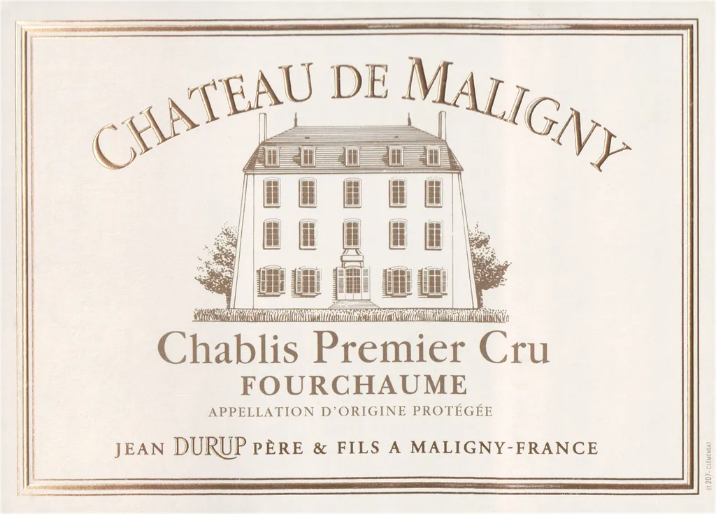 Chateau de Maligny Chablis Fourchaume Premier Cru Bottle