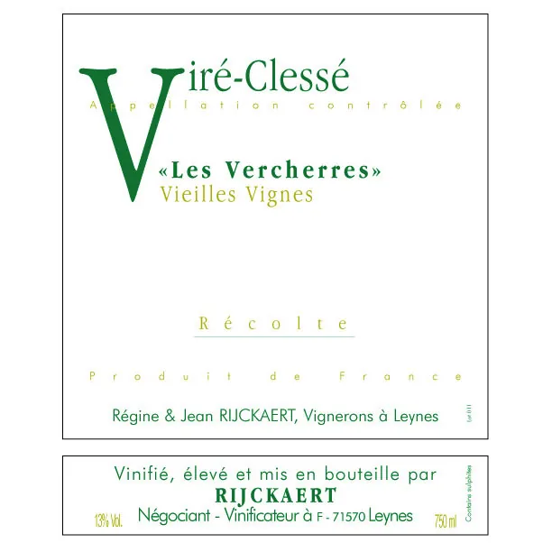 Vire Clesse Les Vercherres Vieilles Vignes Bottle