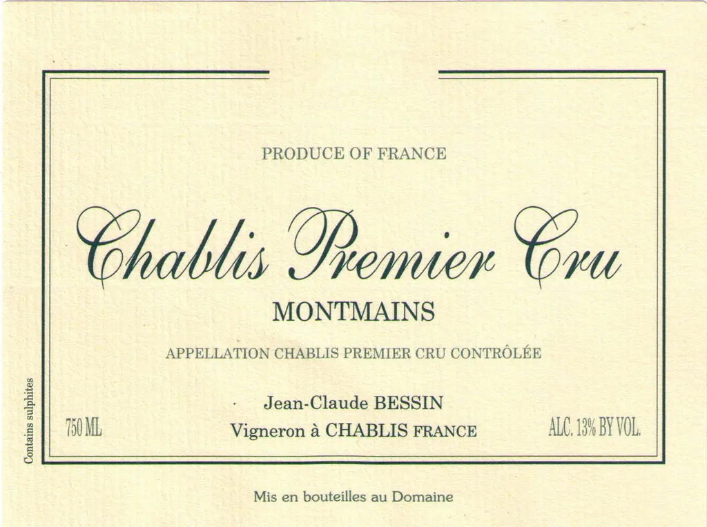 Chablis Montmains Premier Cru Bottle