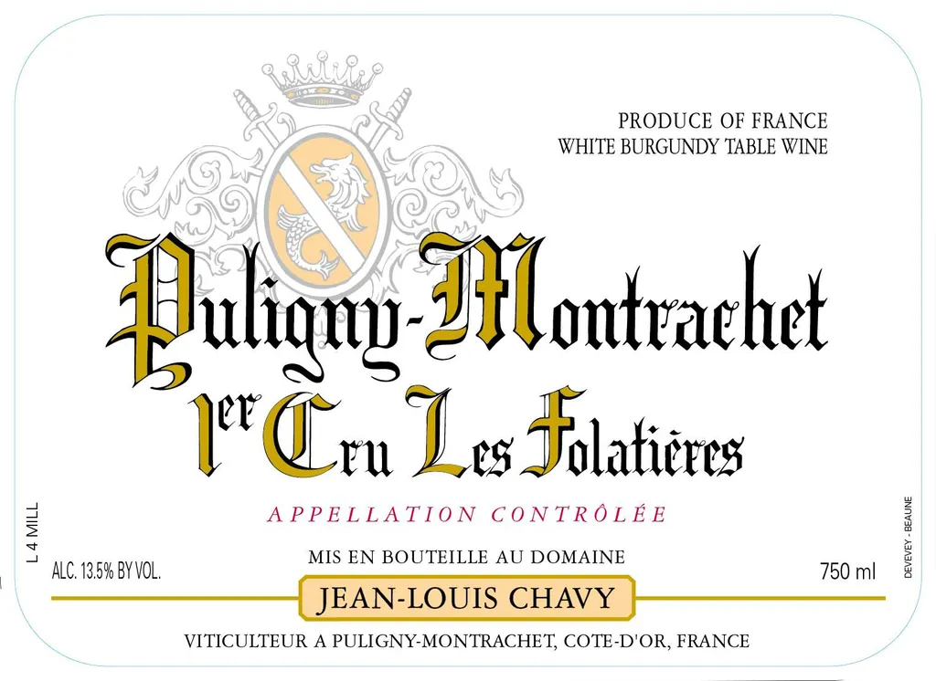 Puligny-Montrachet Les Folatieres Premier Cru Bottle