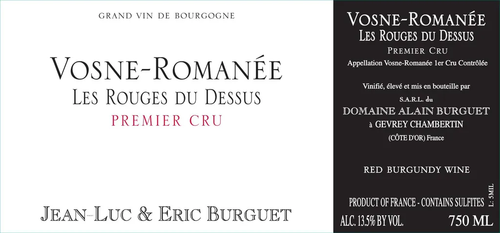 Vosne-Romanee Les Rouges du Dessus Premier Cru Bottle