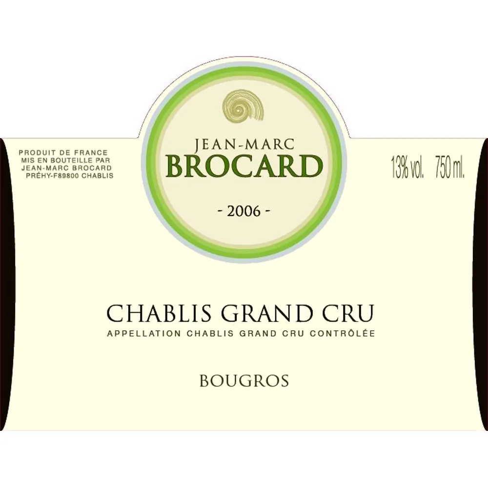 Brocard Bougros Chablis Bottle